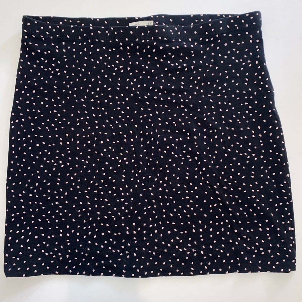 H&M Pink Polka Dots Black Skirt Size S